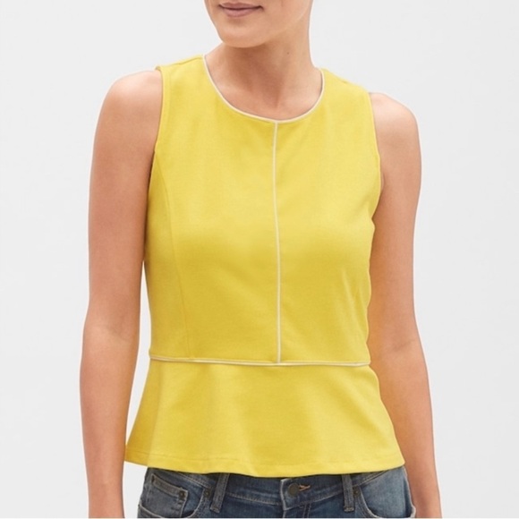 Banana Republic Factory Tops - 𝅺Banana Republic Factory Yellow Peplum Tank Top Size XS